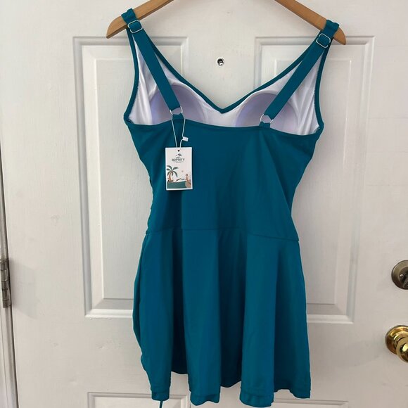 B2Prity Woman's Green One-Piece Modest Summer Beach Swimdress Sz Lr - Picture 5 of 8